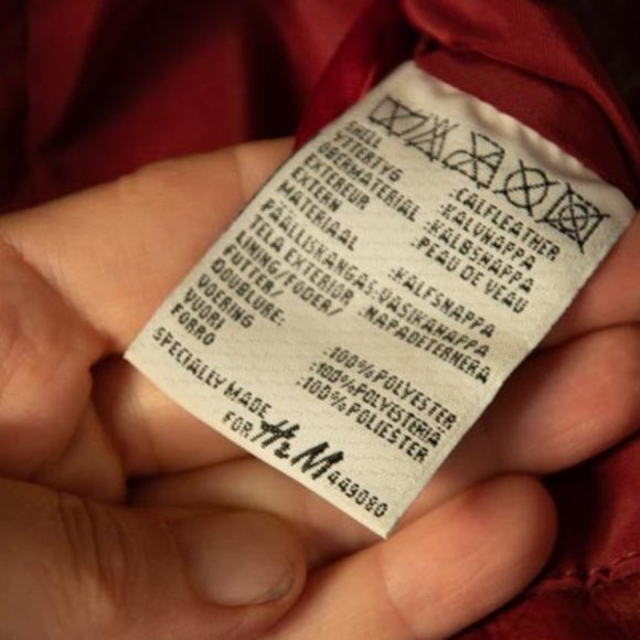 Y2K Hennes Collection Marbled Burgundy Calf Leather Bootcut Jeans EU42 (US34/34) - Picture 7 of 16